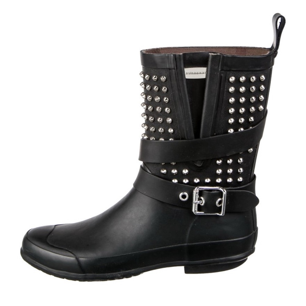 Burberry NWT RARE Maximalist Streetwear Authentic Luxury Stud Mid Rain Boots